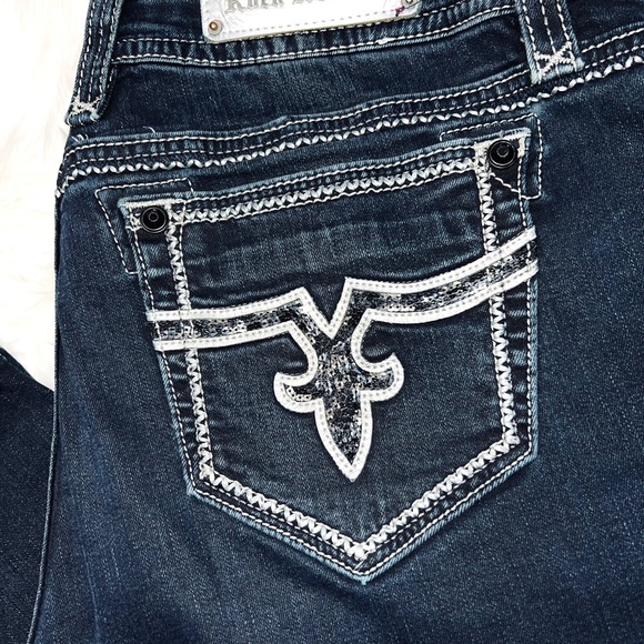 🚫SOLD!👖|•ROCK REVIVAL•| STUNNING Jacklyn Easy Boot Jeans Plus Size 36👖 - Picture 4 of 12